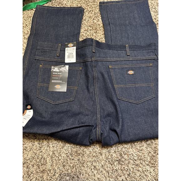 Dickies Work Jeans Men Size 44X30 Blue Denim Regular Fit Fits Over Boots New Tag - Picture 8 of 9